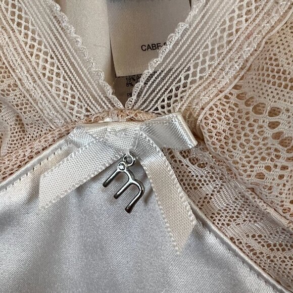 Marie Meiie Light Cream Satin Slip Lace Bodice Lingerie Size‎ Medium - Picture 4 of 10
